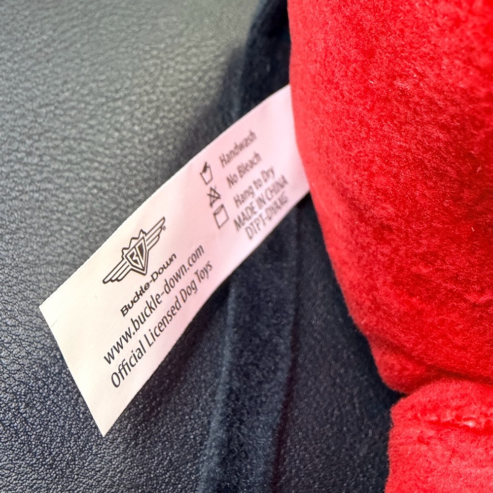 Buckle-Down Mickey Red Plush Pet Squeaky Toy - Picture 2 of 3